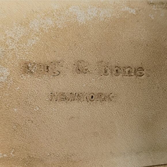 rag & bone Mules Weiss Shoes Womens 37.5 Tan Suede Leather Studded Slip On Heels - Picture 2 of 13